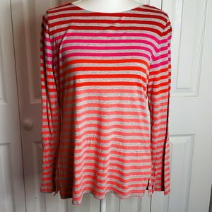 liz claiborne • striped colorblock top